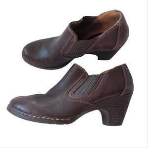 Euro Soft by Scofft Leather Heeled Ankle Shooties 8M Brown